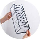 3-delige opvouwbare mesh-organizer, ondergoed-lade-organizer voor babykleding, sokken, sjaals, beha's (wit, bruin, grijs, zwart) (grijs) nylon