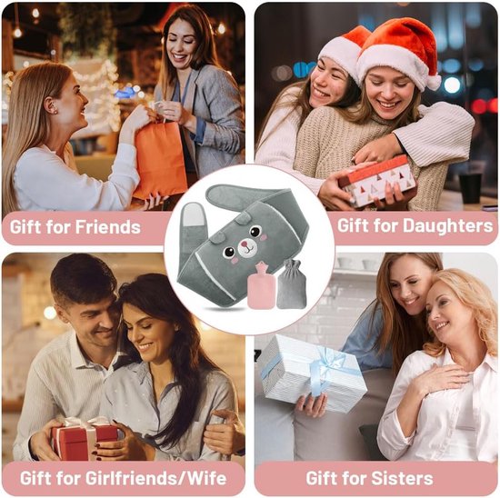 Heetwaterkruikriem, 1 liter warmwaterkruik met zachte taillehoes,