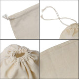 Belle Vous Katoenen Mousseline Prudukt Opslag Tassen met Trekkoord (10 Pak) – L30 x B20 cm – Herbruikbaar, Biologisch Afbreekbaar & Eco-vriendelijk Groente Canvas Tassen