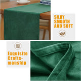 SEASHORE TREE Hoogwaardige tafelloper, tafellinnen, effen, onderhoudsvriendelijk, tafelloper, fluweel, kleur en maat naar keuze, donkergroen, 35 x 180 cm