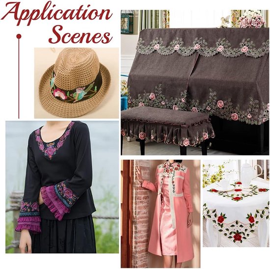 3 m bloemenkant lint, 10,5 cm roze jacquard band borduurwerk polyester kanten linten decoratieve stikboord voor trouwjurk bekleding gordijn kleding