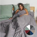 Blumtal Dekbedovertrek Set Tweekleurig - Luxe Beddengoed - 200 x 200 cm - 2 x Kussensloop 80 x 80 cm - Donkerblauw en Lichtgrijs