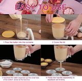 Deegdispenser, deegdispenser, 900 ml, cake, deegdispenser, maatbeker, doseerder, wafels, deegdispenser, deegdispenser, cupcake, speciale batter, bakken, doe-het-zelf gereedschap met deksel