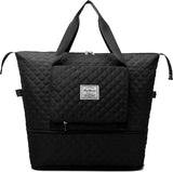 Opvouwbare reistas, grote sporttas, voor dames, weekends, handbagagetas, reistas, wet, tote, bagage, gym, sport, duffel, meisjes, ultralicht, groot, uitbreidbaar, waterdichte zwemtas, kliniektas, geboorte, zwart