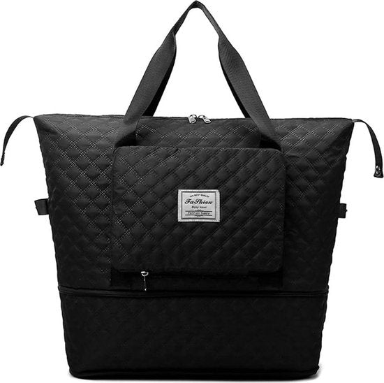 Opvouwbare reistas, grote sporttas, voor dames, weekends, handbagagetas, reistas, wet, tote, bagage, gym, sport, duffel, meisjes, ultralicht, groot, uitbreidbaar, waterdichte zwemtas, kliniektas, geboorte, zwart