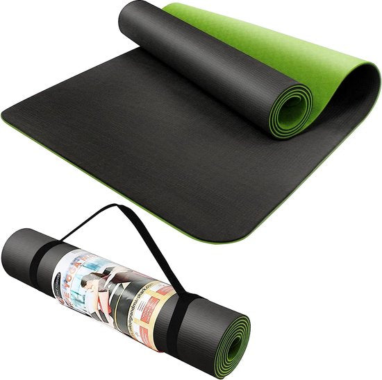 Yoga mat, hoge kwaliteit TPE yoga mat, fitness sport training mat, yoga mat met riem, Antislip, niet-toxisch, geschikt voor yoga beginners, fitness, Pilates en gymnasten