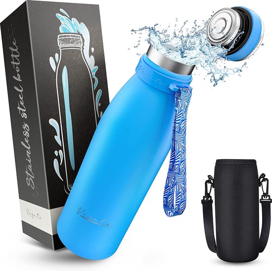 Drinkware van roestvrij staal, BPA-vrije thermosfles, 500 ml, lekvrije waterfles met dubbele isolatie, vaatwasmachinebestendig, Geschikt voor koolzuur, duurzaam