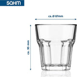 Set kleine waterglazen, vaatwasmachinebestendig, 6 stuks, kleine drinkglazen van elk 280 ml, ook ideaal als sapglazenset