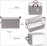 Opbergmand, Marokkaans roosterpatroon, canvas, opvouwbaar, geometrisch ontwerp, opbergmand met trekkoord en kunstleren handgrepen, 41,9 x 29,2 cm, waterdichte binnenkant