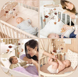 Mobiele babybedbel met sterren Mobiele baby Houten mobiele babymeisjesbedbel Windgong Hangende mobiele windgong voor babybedje