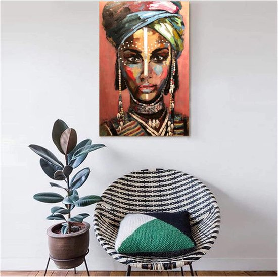 Poster DIN A3 | boho decoratie | decoratie voor de woonkamer of kantoor | decoratieve poster, cadeau, kunstdruk | etnische stijl Afrika | vrouwenportret