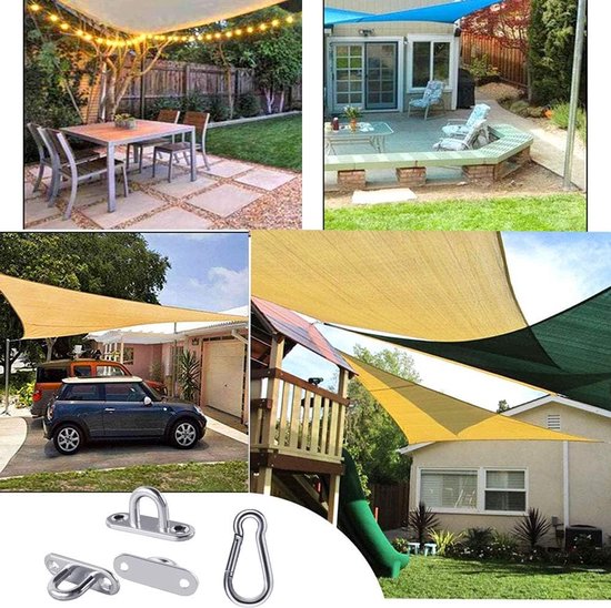 16 stuks haken voor muur en plafond van roestvrij staal, wandbevestiging voor platformtouw, markiezen, binnen- en buitenuitrusting