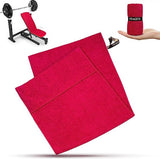 Fitness handtool van microvezel met badstof structuur | Sporthandboek voor sportschool en sportschool | antibacterieel, absorberend, licht (rood, 100 x 40 cm)