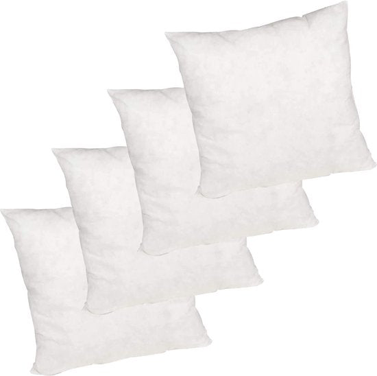 Kussens, set van 4 stuks, mensen met allergieën, wasbaar binnenkussen, vulkussen, sierkussen en relaxkussen met polyester kussenvulling, pluizig hoofdkussen, bankkussen, 40 x 40 cm