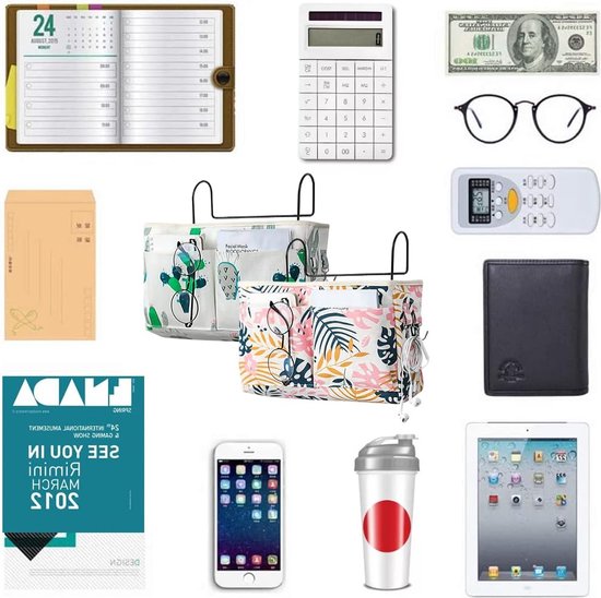 Bedtas om op te hangen, bedlade om op te hangen, 2 stuks opbergtas op bed met haken, slaapzaal bed-organizer, desktop-opbergrek voor hoofdeinden, stapelbedden, slaapzalen