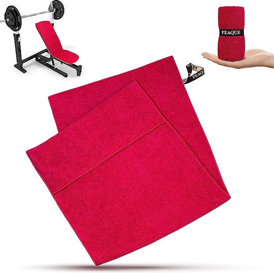 Fitness handtool van microvezel met badstof structuur, sport handtool voor sportschool en sportschool, materiaal met Oeko-Tex certificering, antibacterieel, absorberend (rood, 120 x 50 cm)