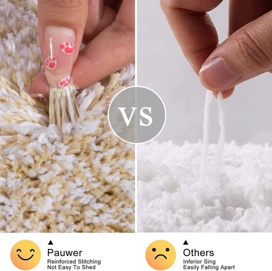 Badmat set van 3 ultra dik badtapijt met antislip bodem absorberende badkamermatten en voetstukmatset, gemakkelijk schoon te maken machinewasbaar toilettapijt (beige)