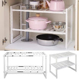 Onderkastrek keuken 2 niveaus keukenrek ruimtebesparend kruidenrek in lengte verstelbaar 15 kg blast bar vaatwasserrek kastinzet 10 planken wit