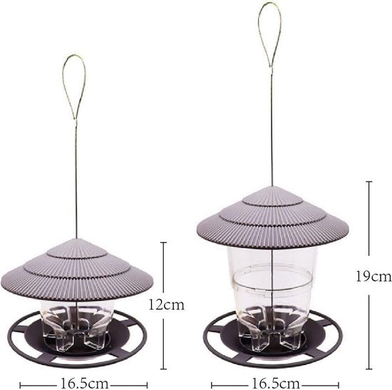 Vogelvoederhuisje ophangen, vogelhuis met standaard, weerbestendig, vogelvoederdispenser ophangen, hoge capaciteit, geschikt voor alle tuinvogels