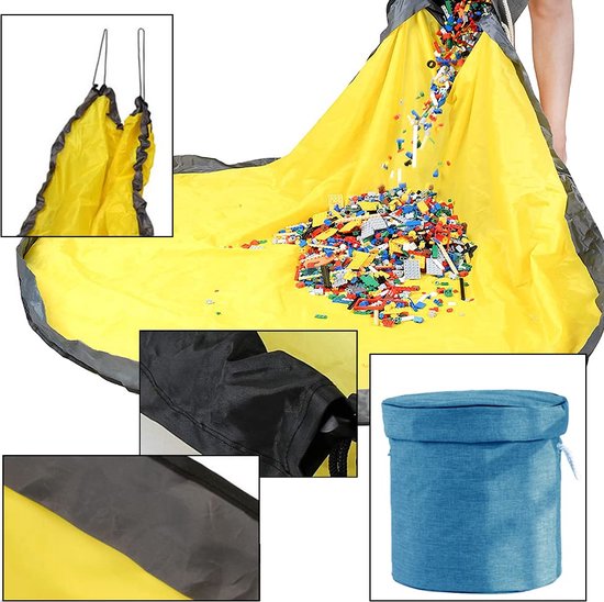 Opruimzak voor kinderen, met trekkoord, speelgoed, opbergdoos met deksel, draaggreep, babyspeeldeken, kinderspeelgoed, opbergzak voor kinderkamer, outdoor, picknick