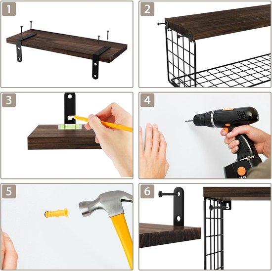 Houten wandplank, wandplank, 3+1-delige zwevende plank, keukenwandplank, planken voor muren, badkamerwandplank, wandboekenplank, wandplanken voor woonkamer, keuken, slaapkamer of kantoor.