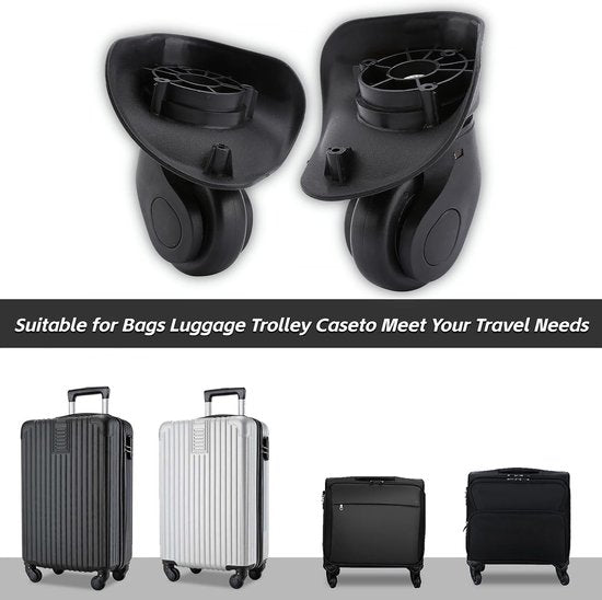 Kofferwielen, reserveset links en rechts voor trolley, koffer, bagage