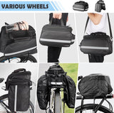 Fietstassen voor bagagedragers 10 tot 27L fietstassen, bagagedragertassen, waterdicht met regenhoes, reflecterende draaggreep en schouderband, multifunctionele fietstas