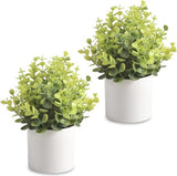 Kunstmatige Mini Eucalyptus Kunstmatige Plastic Plant met Pot voor Thuis Bureau Decoratie