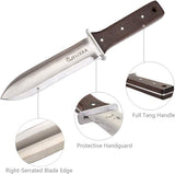 Hori Hori Garden mes (rechts gekarteld mes) met schaarstaaf, ideaal - gesneden in de tuin - en landschapsbouw wieden instrument