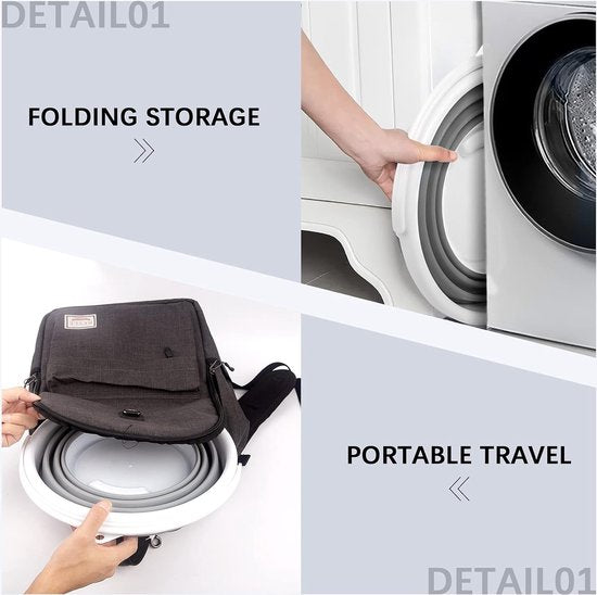 Siliconen opvouwbare emmer 10L is een handige, opvouwbare emmer die ideaal is voor thuis schoonmaken, kamperen, vissen, autowassen, keukengebruik en als draagbare watercontainer. De emmer is grijs van kleur.