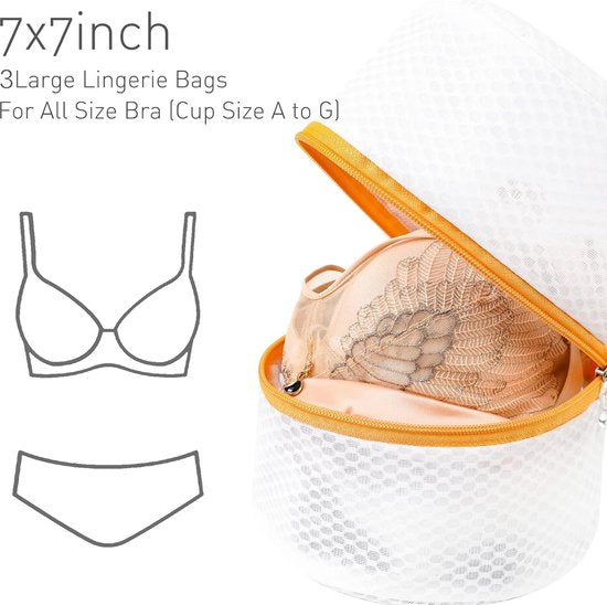 Waszakken Mesh waszakken Wasmachinetas voor intimiteitslingerie en delicatessen met premium ritssluiting, set van 3