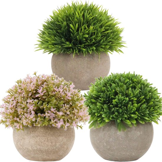 3 stuks kunstplant kunstgras decoratieve potplant onnechte kunstplanten badkamerdecoratie in pot voor badkamer kantoor balkon badkamer decoratie