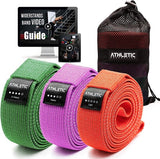 Premium weerstandsbanden/weerstandsbanden met stof [als fitnessband en fitnessbandenset + tas en videocursus], fitnessband bijvoorbeeld als optrekhulp voor dames en heren