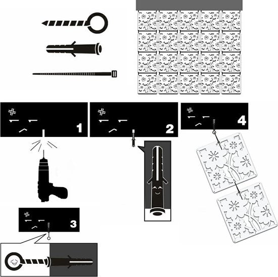 24 stuks hangende ruimteverdelers, hangend beeldschermpaneel, wandpanelen voor thuis, hotel, bar, decoratie (patroon D)