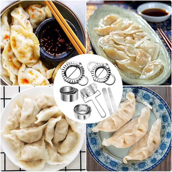 11 stuks Dough Press Set, roestvrij staal, dumpling maker, ravioli uitsteekvormen, tortellini-vorm, doe-het-zelf gebaksgereedschap