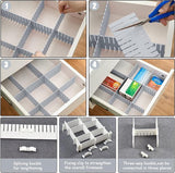 Ladeverdeler, ladeverdeler, 16 stuks, verstelbare ladeverdeler, opbergsysteem, blauwe scheidingswanden, verstelbaar, voor kast, ondergoed, sokken, doe-het-zelf bureau-organizer