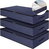 3 stuks opbergzakken, opbergdoos van 90 liter met deksel, grote opvouwbare kledingopslag, verhuisdozen, opbergtas onder het bed voor dekbedden, kussens, kleding, 100 x 50 x 18 cm