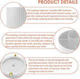 Make-up organizer, 360° roterende borstelorganizer Kaptafelorganizer, 5 compartimenten Cosmetische organizer Oogschaduwborstel Lippenstifthoes voor kaptafel, slaapkamer, badkamer, Wit