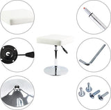 Kruk Mini Kruk Kunstleer Werkkruk voor Kapsalon Medische Taak Draaistoel met Rugleuning Klein (Wit)