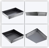 KADAX Rechthoekige bakvorm, bakplaat in 3 maten, hoge blikken randen voor cake, toast, cheesecake, brownie, onderhoudsvriendelijke bakvorm, warmteverdeling (30,5 x 25,5 cm, zwart)