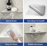 Hoekplank, doucheplank, 304 roestvrij staal, zonder boren, voor badkamer, shampoohouder, organizer, vierkant gat 253 x 253 x 355 mm, geborsteld