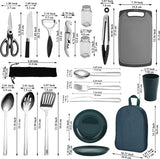 Camping Essentials Camping kookgerei set, kampeeraccessoires Apparatuur Must-Haves Kom met campingbesteksets, borden en kopjes, ideaal voor buitenfornuizen, picknick, barbecue
