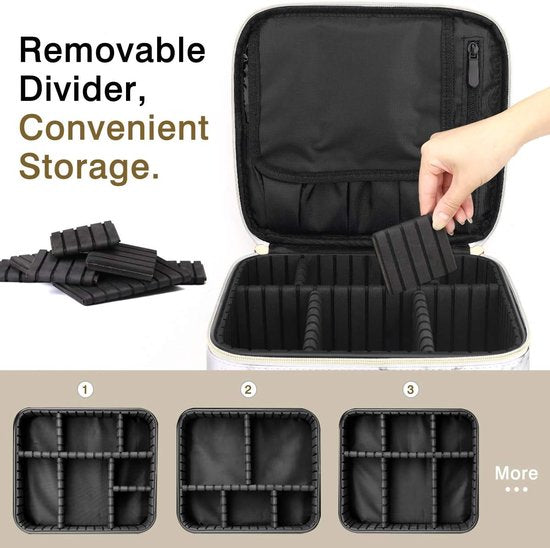 Make-uptasje, organisator van make-uptasjes, professionele make-uptasje, make-uptasje, draagbare make-uptasje, damesreistas met verstelbare verdeler, make-uptasje, opbergtas