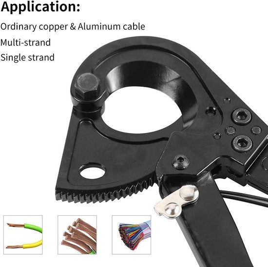 Zwaar uitgevoerde aluminium koperen rateldraadschaar HS325A, snijdt tot 240 mm² rateldraadschaar en draadkabelschaar