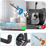 Pack of 2 Guitar Holder Wall Mount Angled Guitar Hanger Wall Guitar Holder Wall for Acoustic Guitar, Classical Guitar, Electric Guitar, Bass, Ukulele