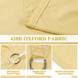 Zonnezeil, 3 x 4 m, rechthoekig, waterdicht, beige, zonnezeil, zonwering, uv-bescherming, windscherm, polyester, zonnezeil, weerbestendig, outdoor, zonnescherm voor terras, tuin, balkon