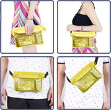 Waterdichte tas heuptas beschermhoes met waterdichte mobiele telefoonhoes, universele strandtas met mobiele telefoonzak, waterdicht voor watersport, strand, zwemmen, varen (geel)