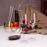 Decanter 1,2 l wijndecanteerpot, loodvrije glazen ventilatiekaraf, perfecte cadeauset, decanteerder