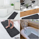 Badmat, antislip, 100 x 40 cm, antislipmat voor badkuip met 300 zuignappen van pvc en rubber, 100% BPA-vrij, machinewasbaar, voor badkuip, badkamervloer (zwart)