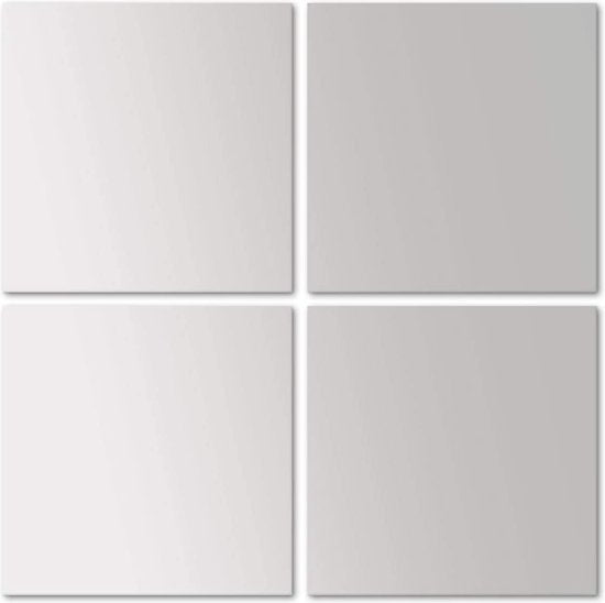 4 stuks spiegeltegels, elk 30 x 30 cm, spiegeltegels, spiegel, wanddecoratie, wandspiegel, kleefspiegel